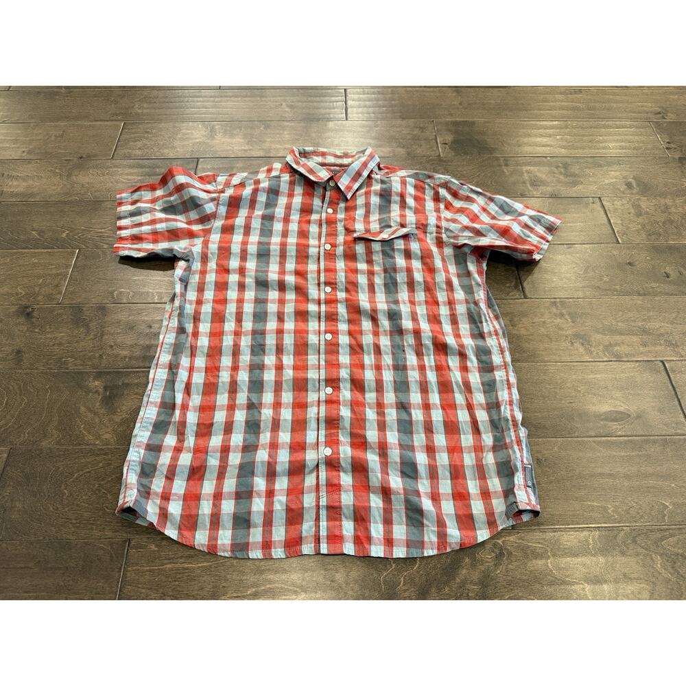 Mountain Hardwear Mens Multicolor Plaid Short Sleeve Button Up Shirt Size L - Picture 2 of 9